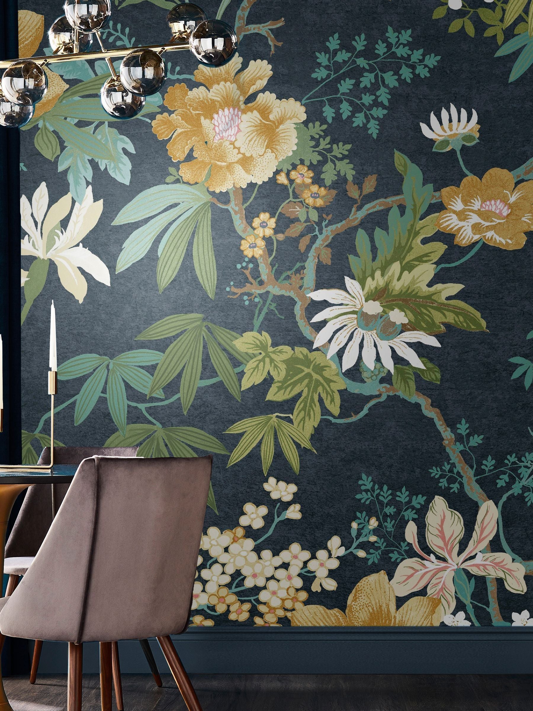 Graham & Brown Midnight Kimono Fixed 4M Mural