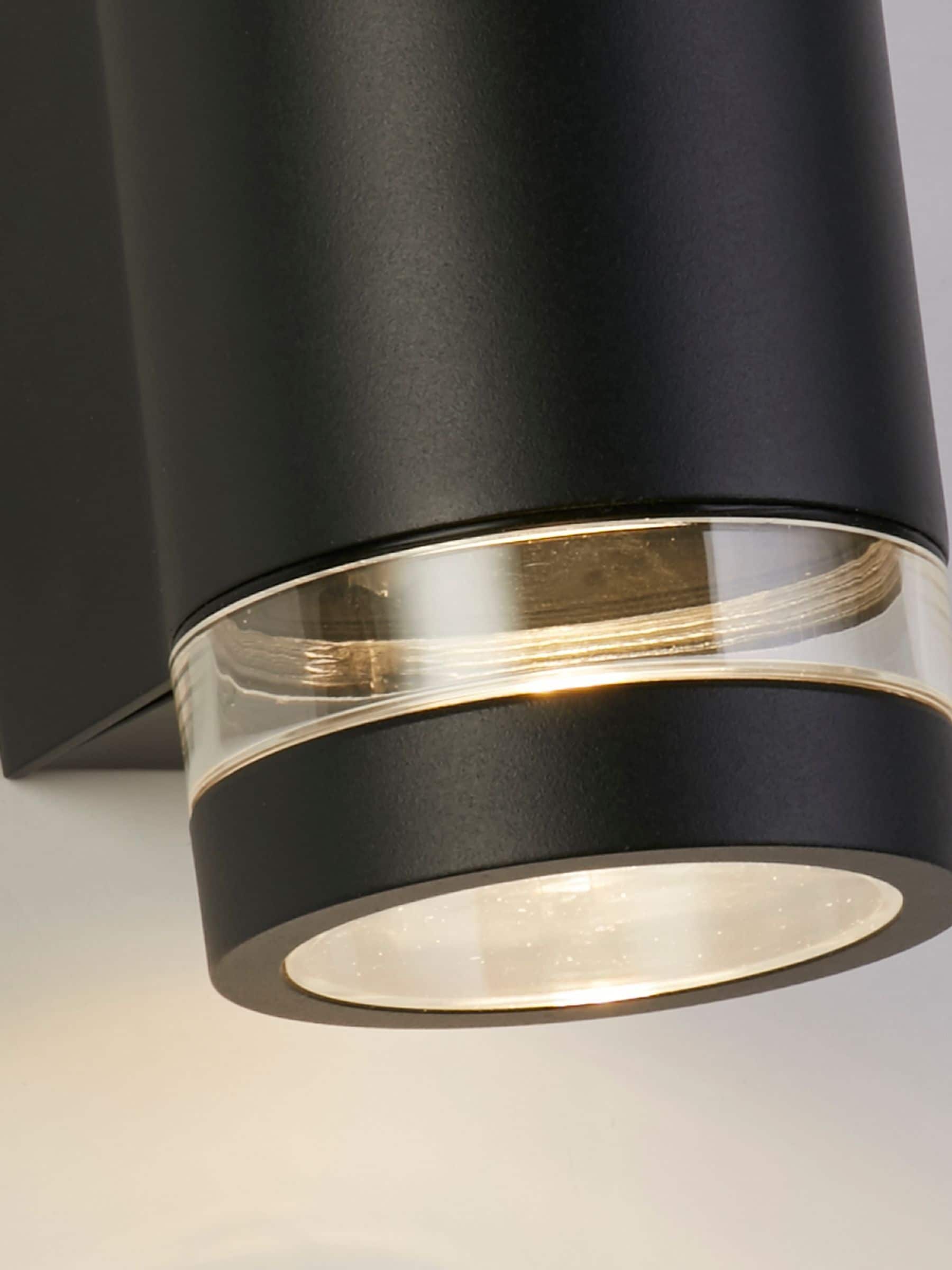 Searchlight Texas outdoor wall light black and clear glass - British product