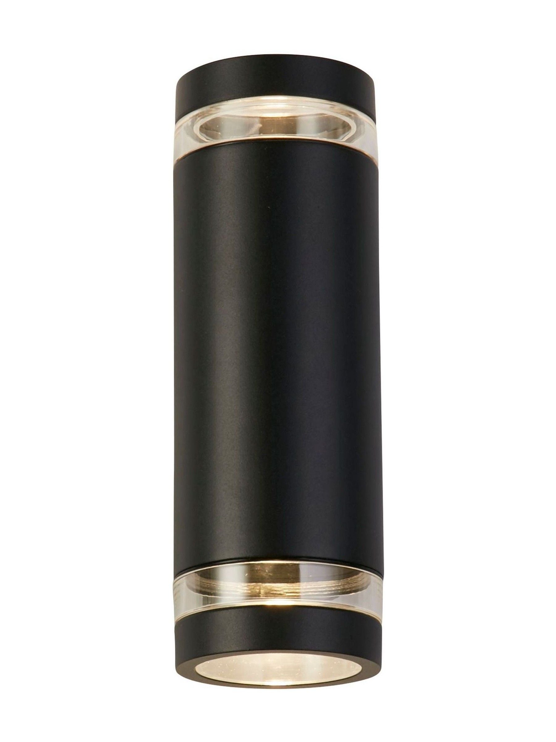 Searchlight Texas outdoor wall light black and clear glass - British product