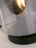 Searchlight Santorini table lamp smoked glass black metal (British brand)