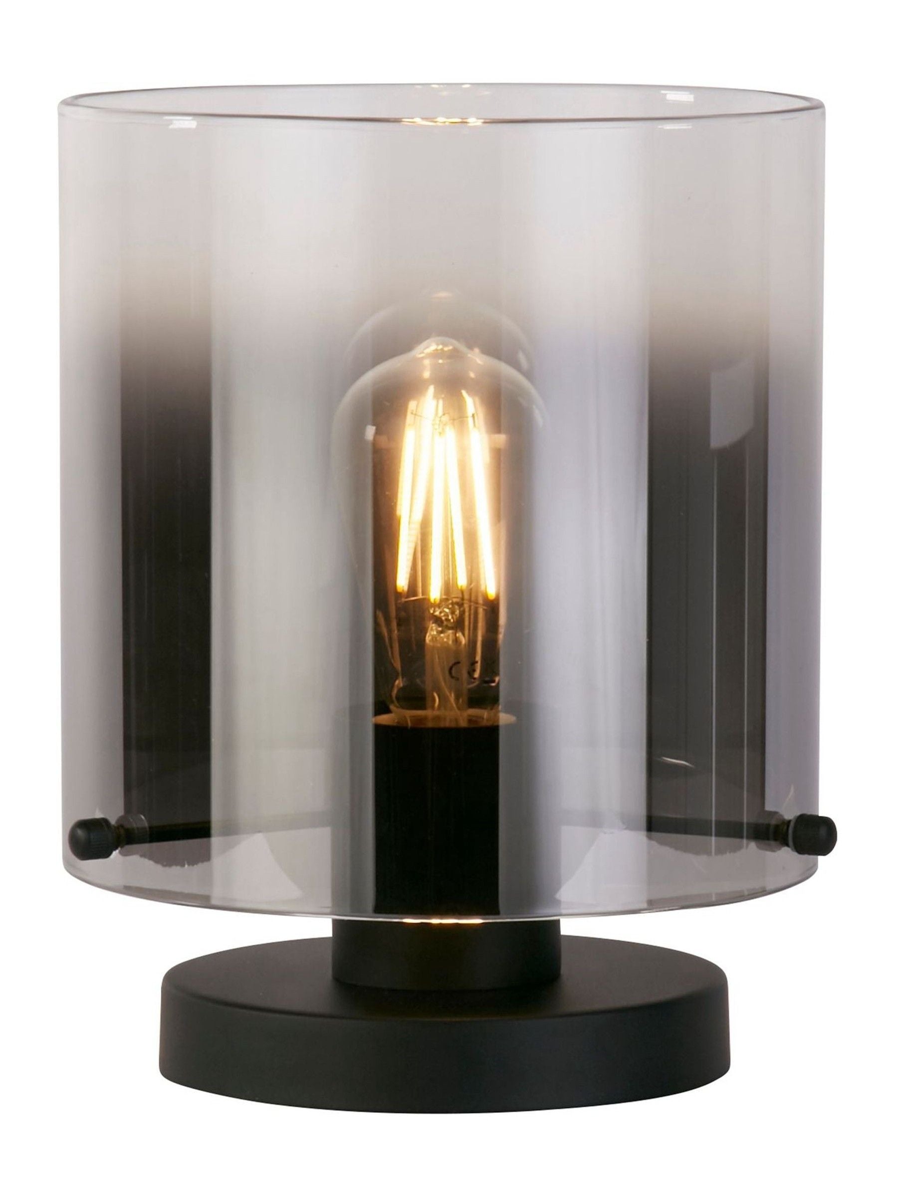 Searchlight Santorini table lamp smoked glass black metal (British brand)