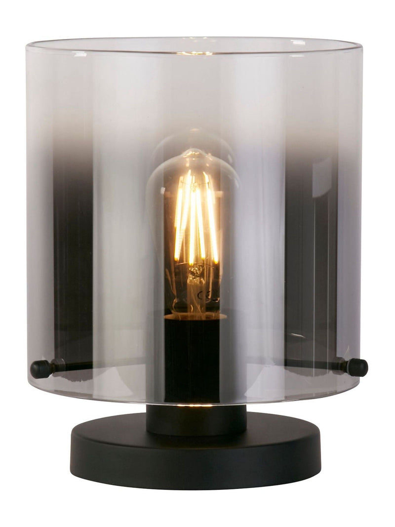 Searchlight Santorini table lamp smoked glass black metal (British brand)