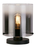 Searchlight Santorini table lamp smoked glass black metal (British brand)