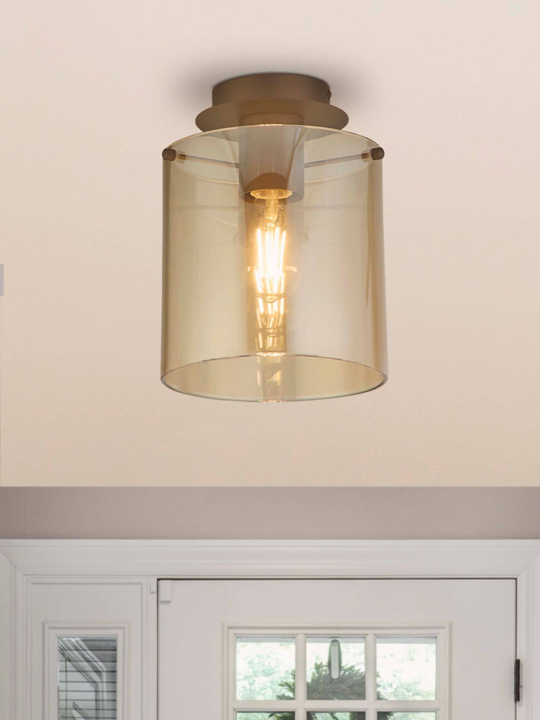 Searchlight Black Santorini Flush Fitting Ceiling Light