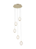 Searchlight Brass Charm 5-light pendant ceiling light - UK version