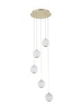 Searchlight Brass Charm 5-light pendant ceiling light - UK version