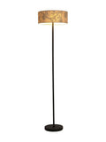 Searchlight Natura floor lamp paper leaf print shade, UK version