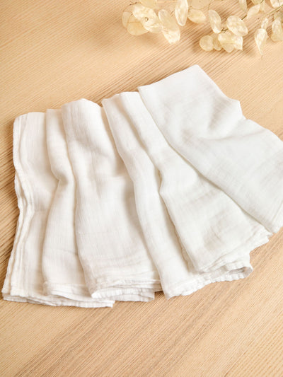 Next JoJo Maman Bébé 6-Pack White Muslin Squares Baby Muslin Squares 60 x 60cm- Buy online at McGrocer