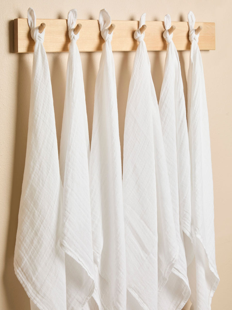 JoJo Maman Bébé white muslin squares 6-pack 60x60cm - British product