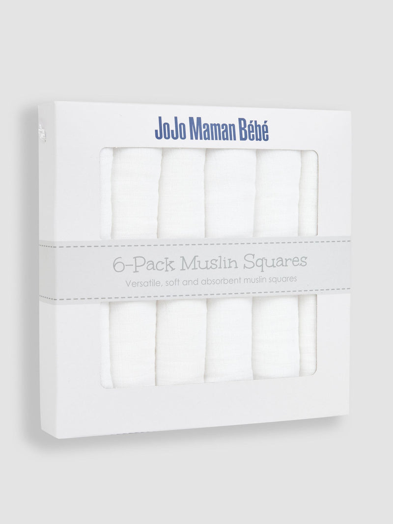 JoJo Maman Bébé white muslin squares 6-pack 60x60cm - British product