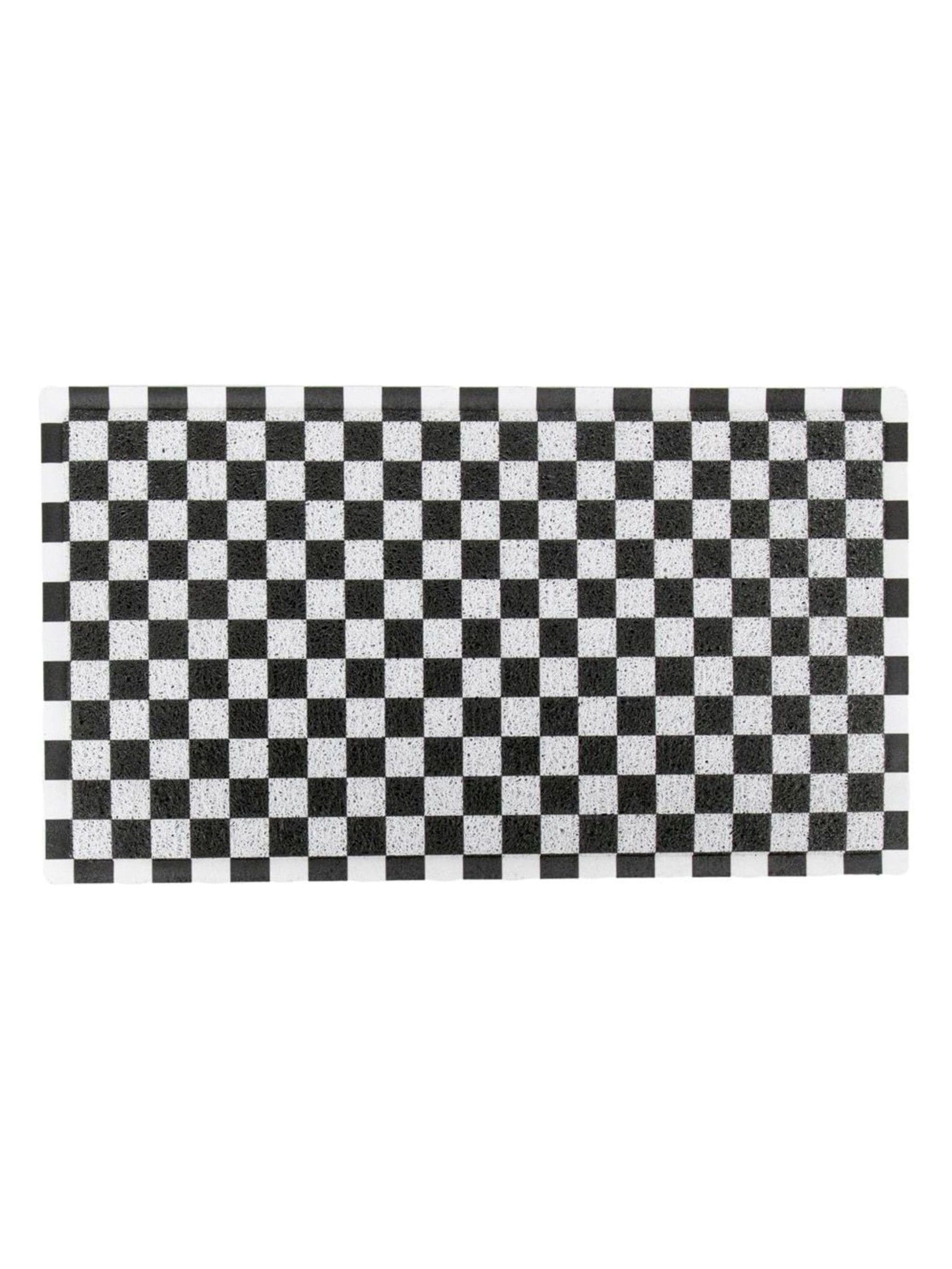 Artsy Mats black check doormat 70x40cm, imported from the UK