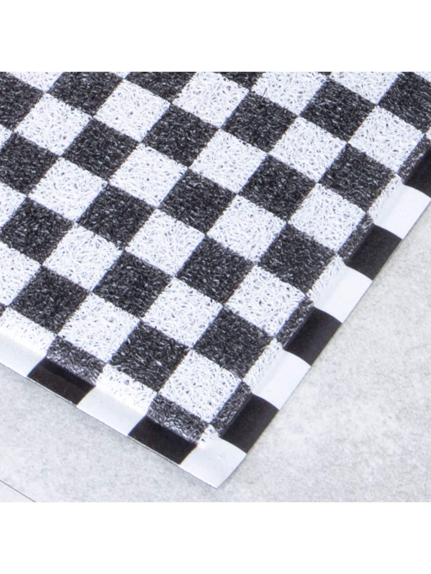 Artsy Mats black check doormat 70x40cm, imported from the UK