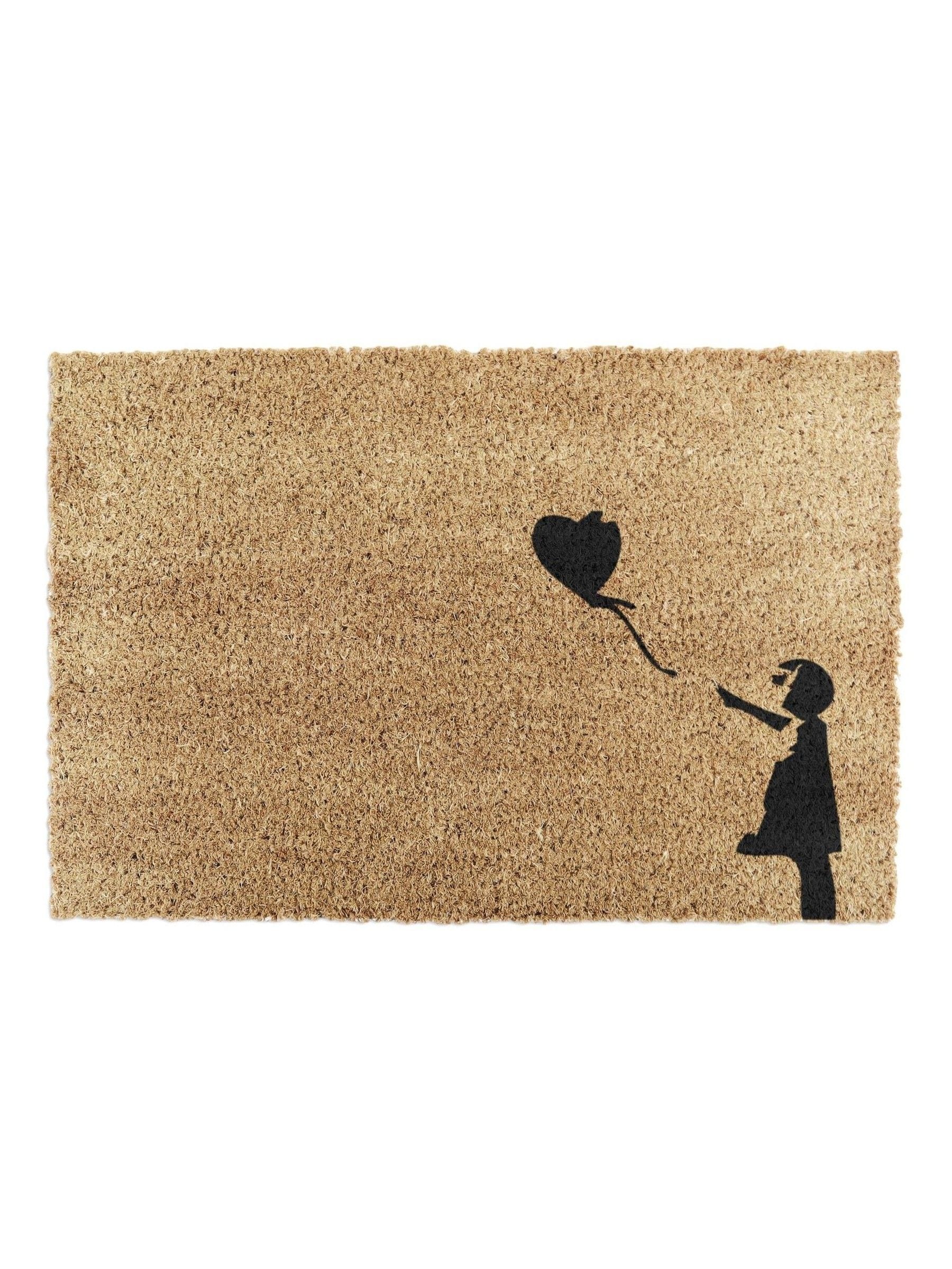 Artsy Mats Girl with a Balloon graffiti doormat - British product