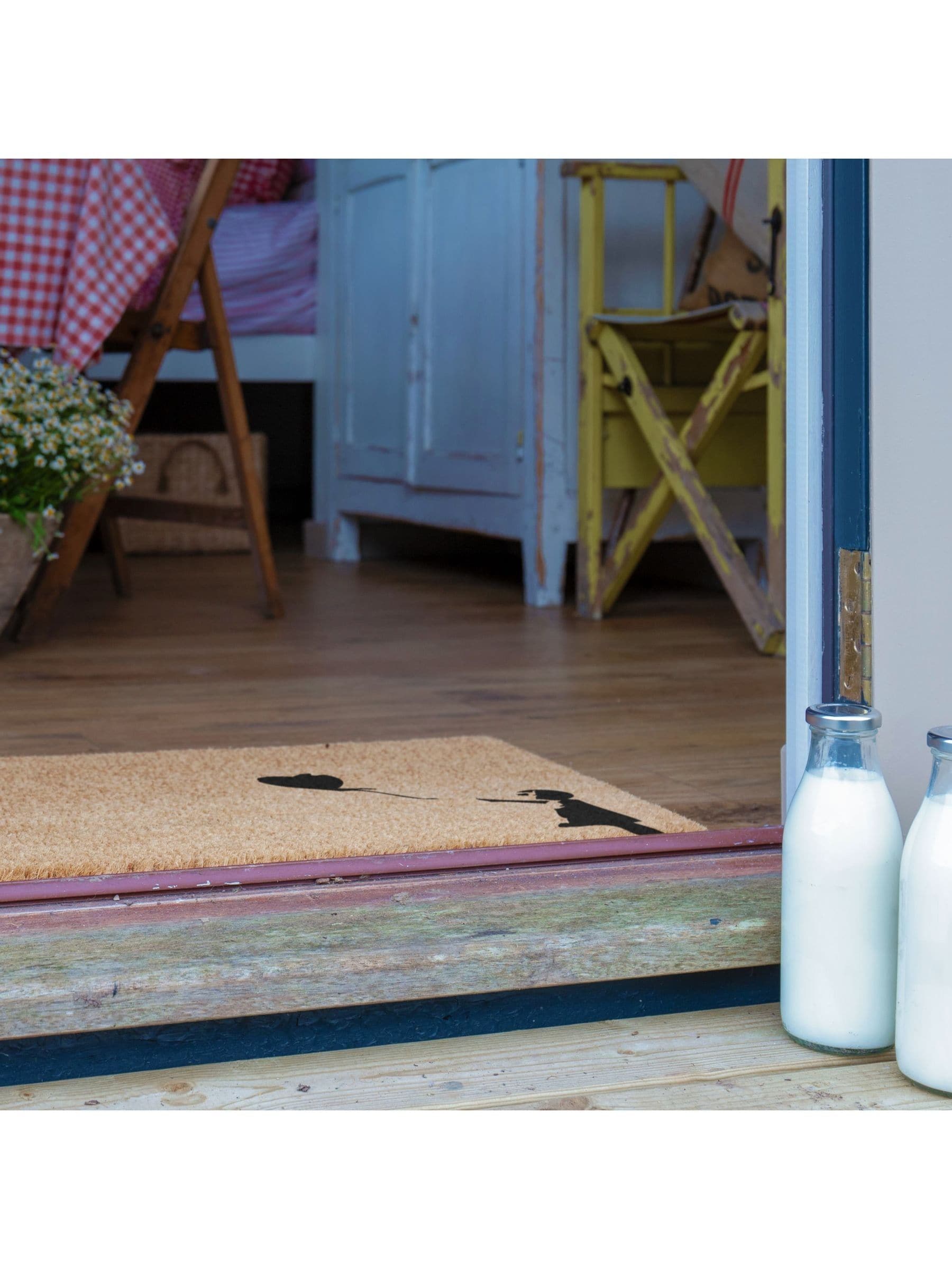 Artsy Mats Girl with a Balloon graffiti doormat - British product