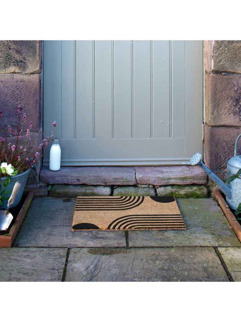 Artsy Mats natural and black abstract lines doormat 60x40cm, UK version