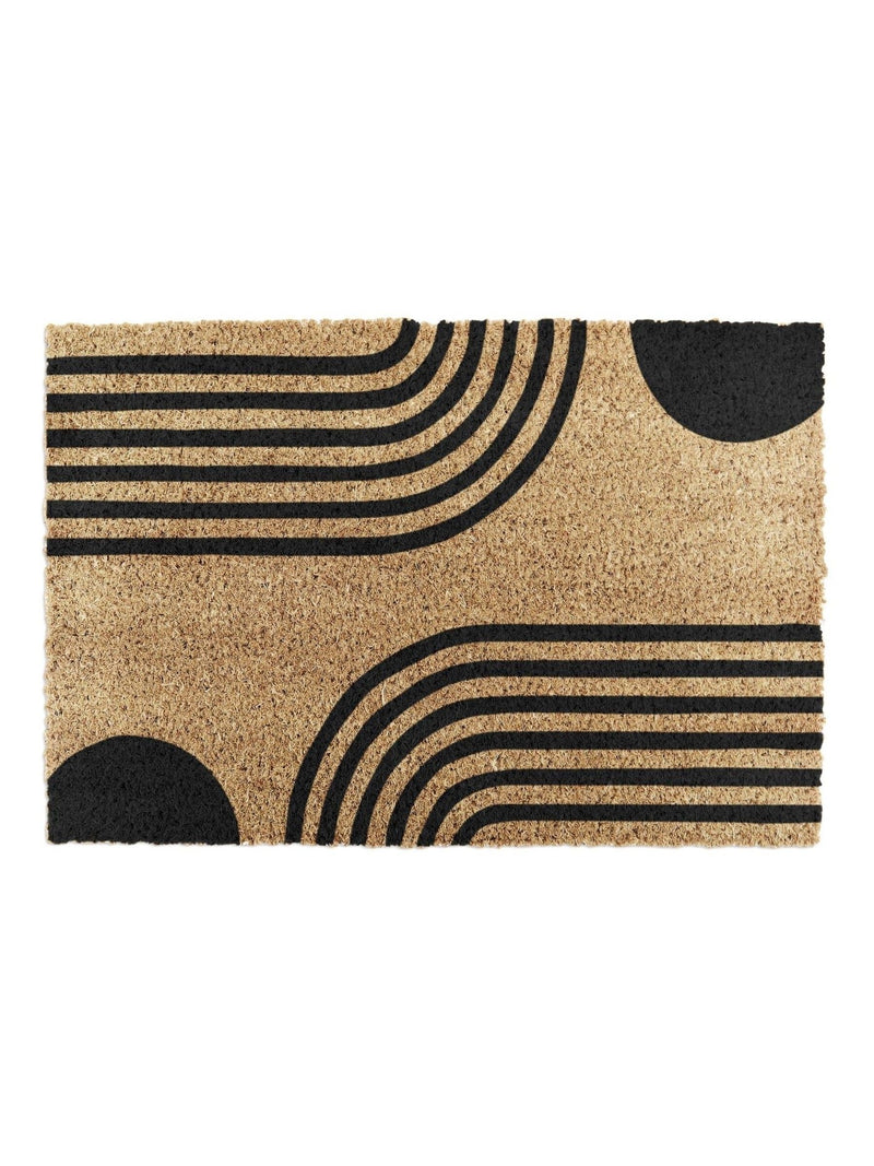 Artsy Mats natural and black abstract lines doormat 60x40cm, UK version
