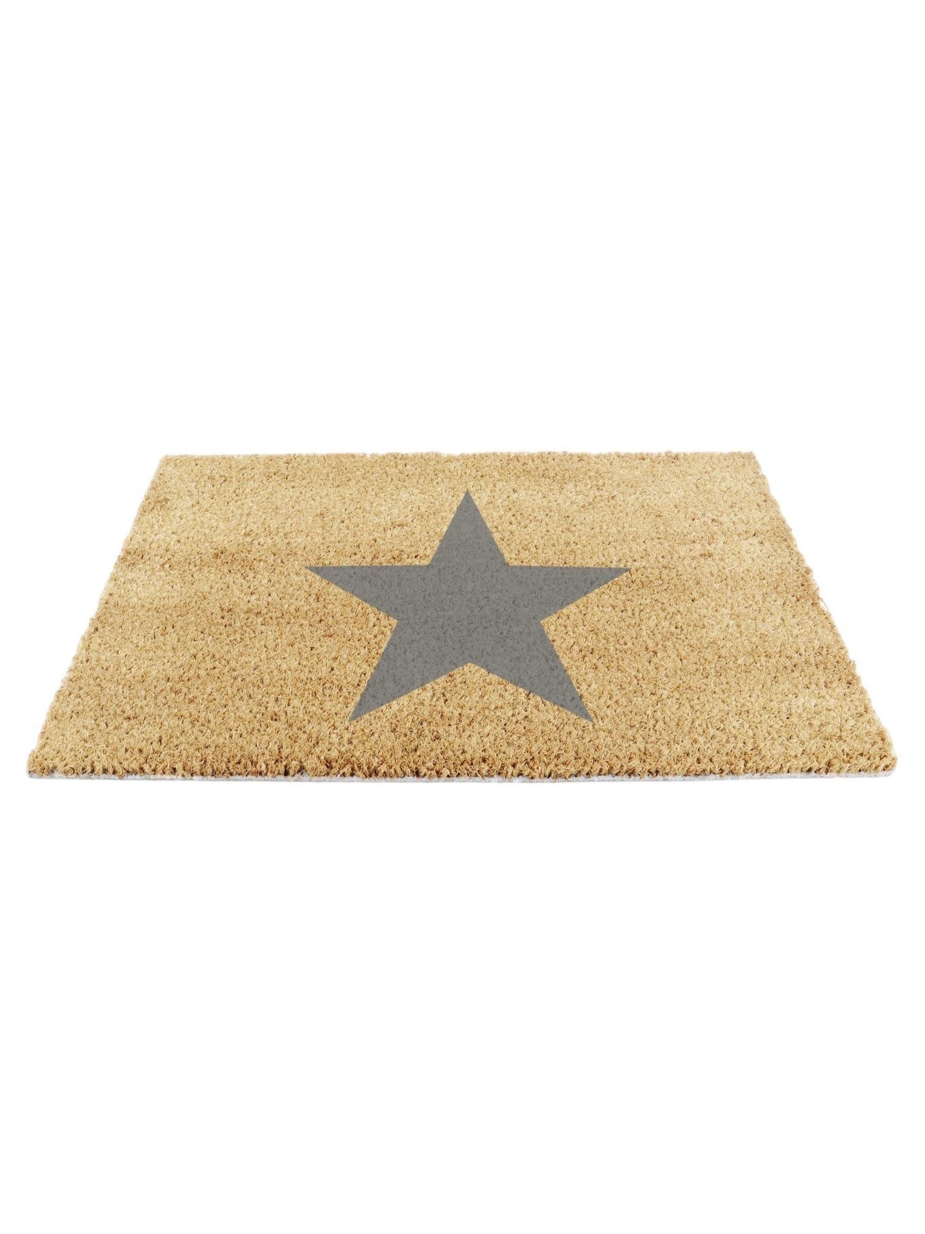 Artsy Mats natural grey star doormat 60x40cm, imported from the UK