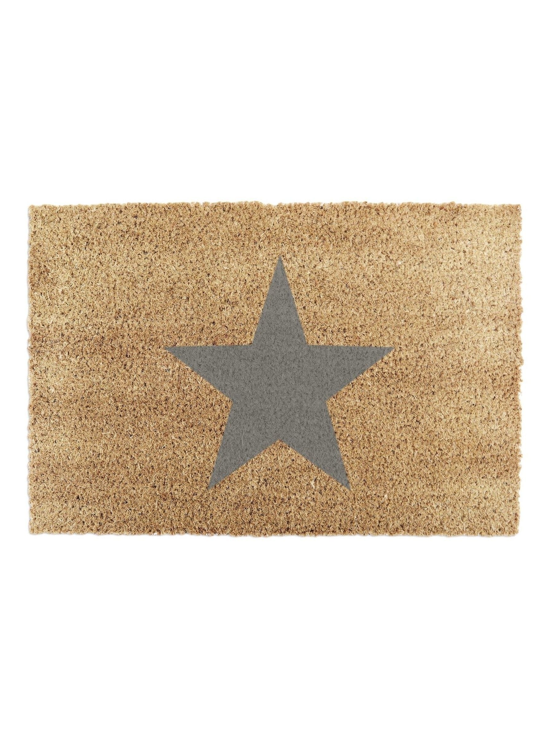 Artsy Mats natural grey star doormat 60x40cm, imported from the UK