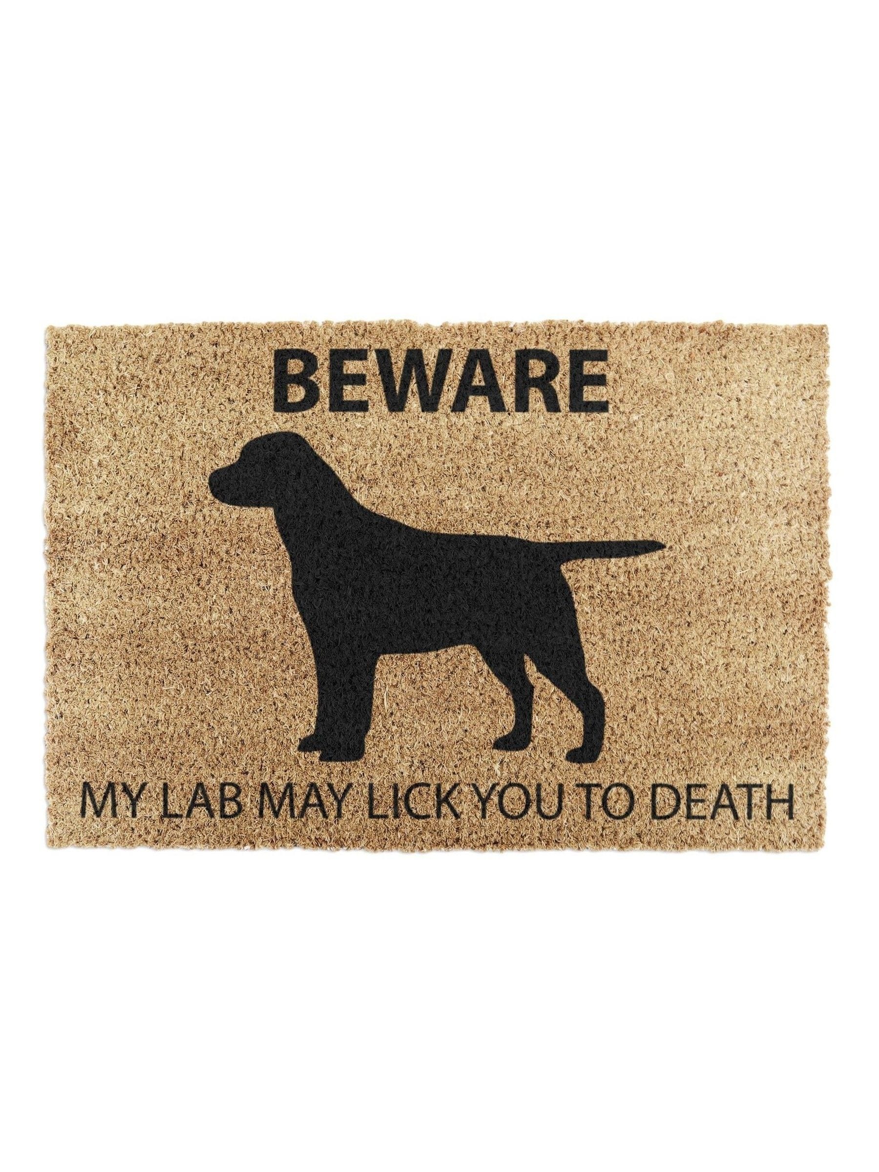 Artsy Mats natural and black Labrador doormat 60x40cm, imported from the UK