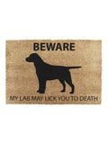 Artsy Mats natural and black Labrador doormat 60x40cm, imported from the UK