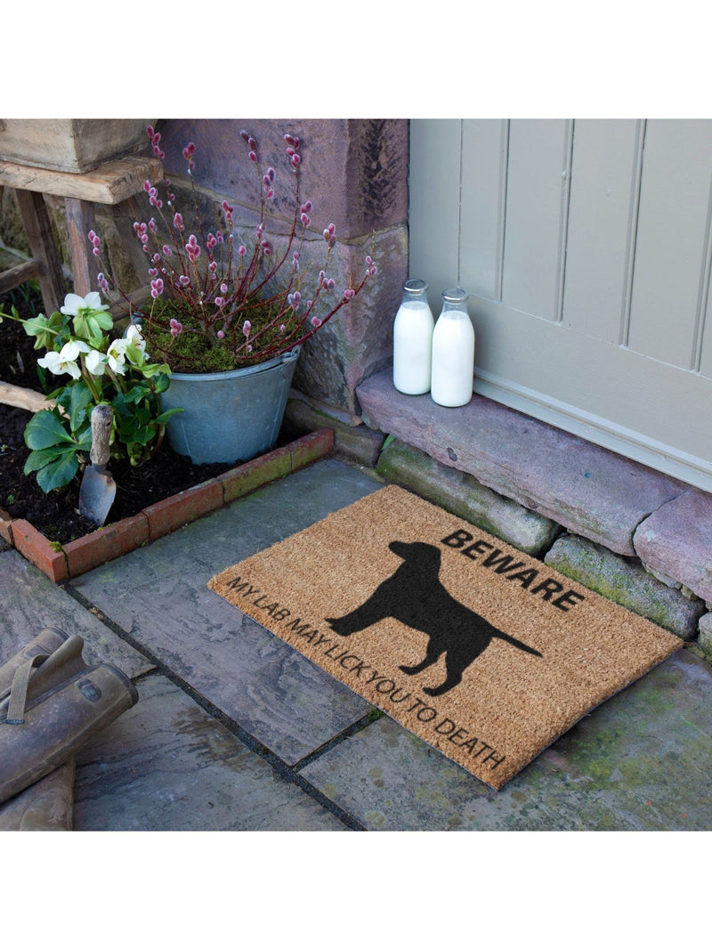 Artsy Mats natural and black Labrador doormat 60x40cm, imported from the UK