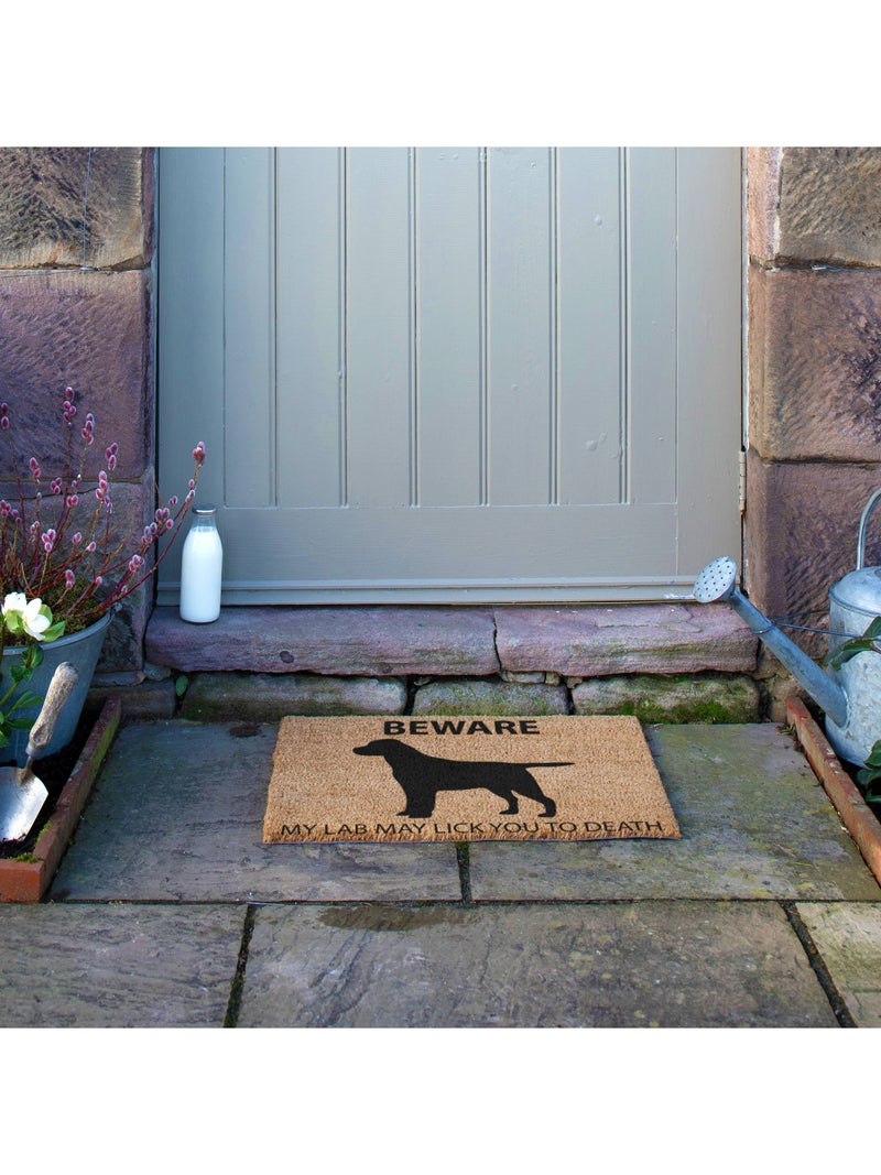 Artsy Mats natural and black Labrador doormat 60x40cm, imported from the UK