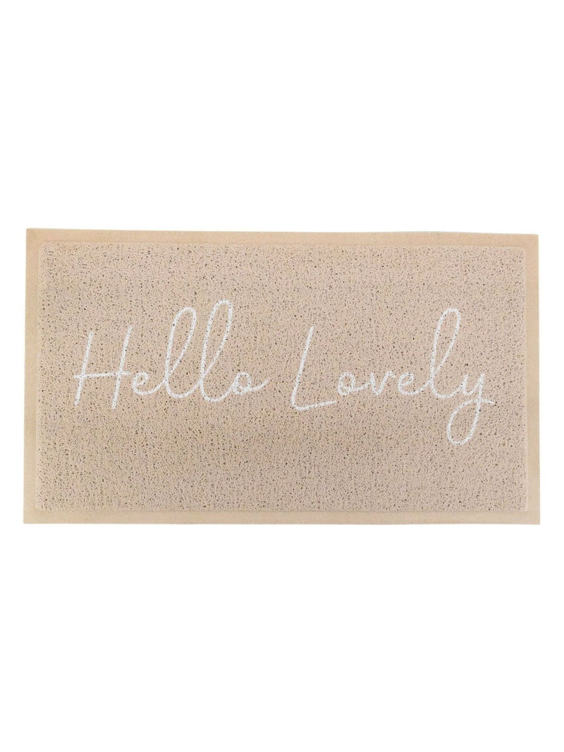 Artsy Mats beige Hello Lovely PVC doormat 70x40cm, UK version