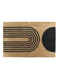 Artsy Mats natural black abstract half moon doormat 60x40cm, UK version