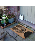 Artsy Mats natural black abstract half moon doormat 60x40cm, UK version