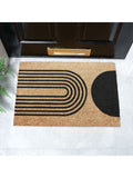 Artsy Mats natural black abstract half moon doormat 60x40cm, UK version