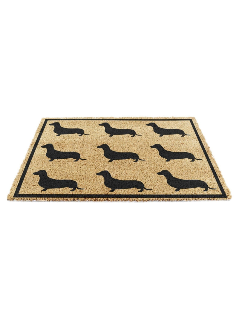Artsy Mats natural and black dachshund doormat 60x40cm, UK version