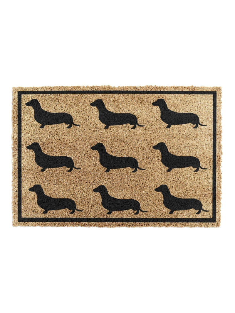 Artsy Mats natural and black dachshund doormat 60x40cm, UK version
