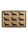Artsy Mats natural and black dachshund doormat 60x40cm, UK version
