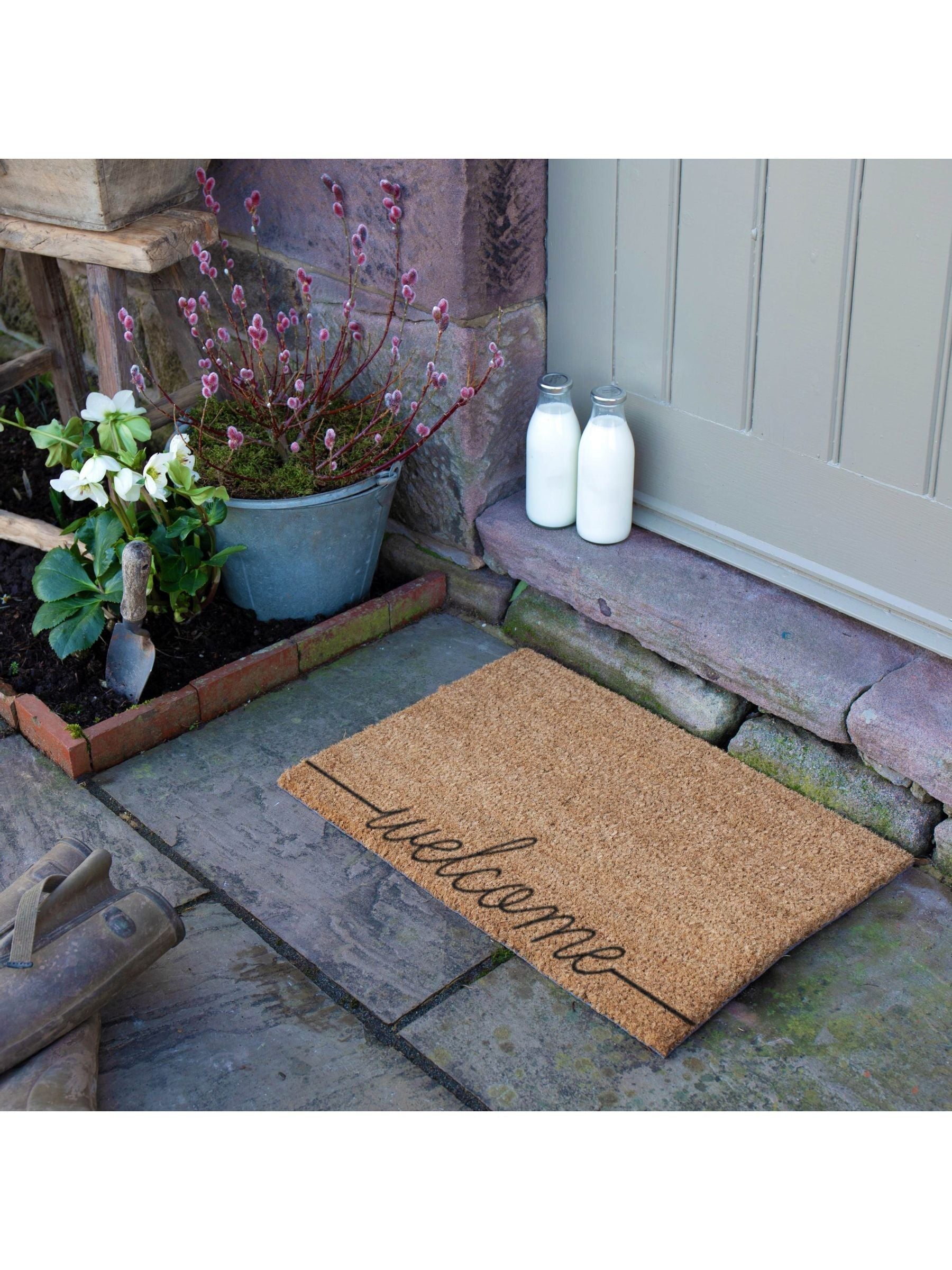 Artsy Mats natural black curly doormat 60x40cm - British product