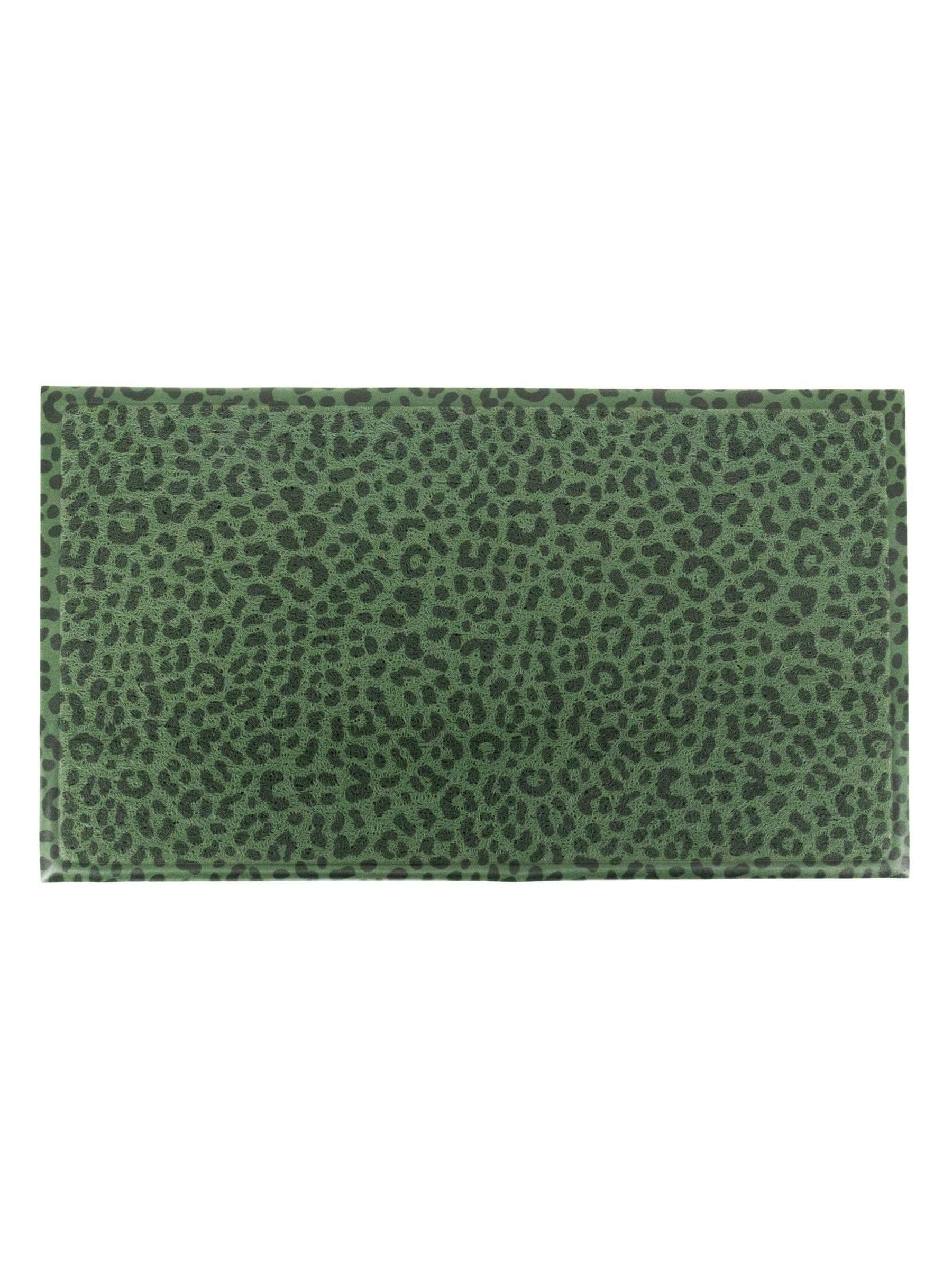 Artsy Mats green leopard print doormat 70x40cm, UK version