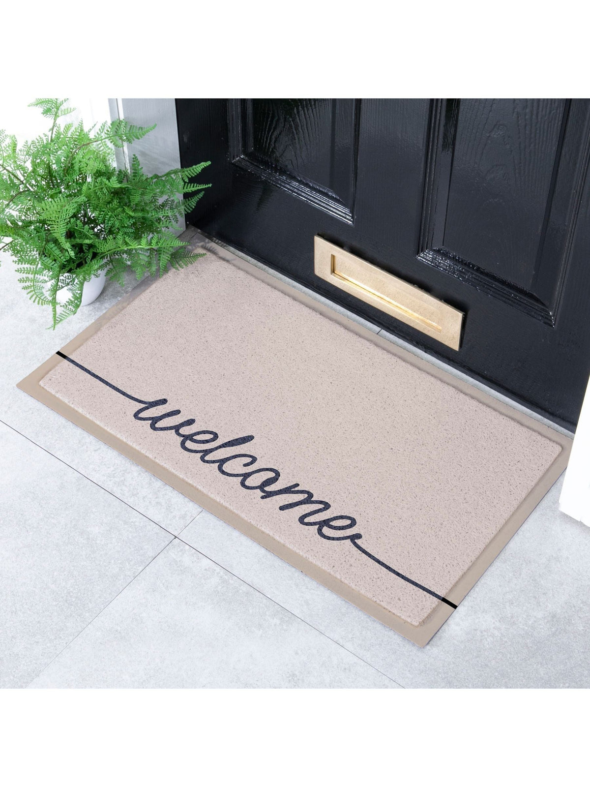 Artsy Mats Multi Beige Welscribble doormat 70x40cm, imported from the UK