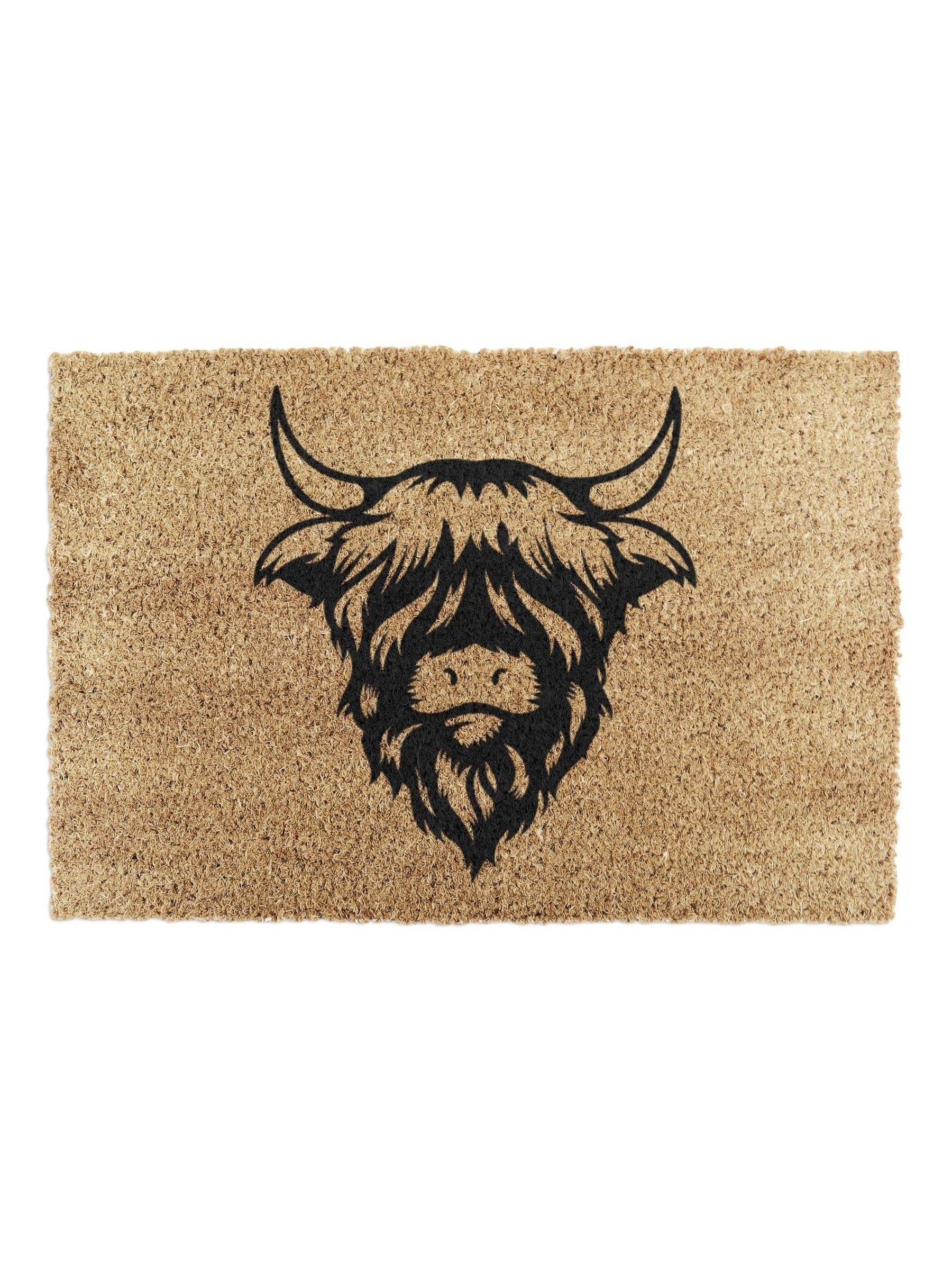 Artsy Mats highland cow doormat coir 60x40cm, imported from the UK