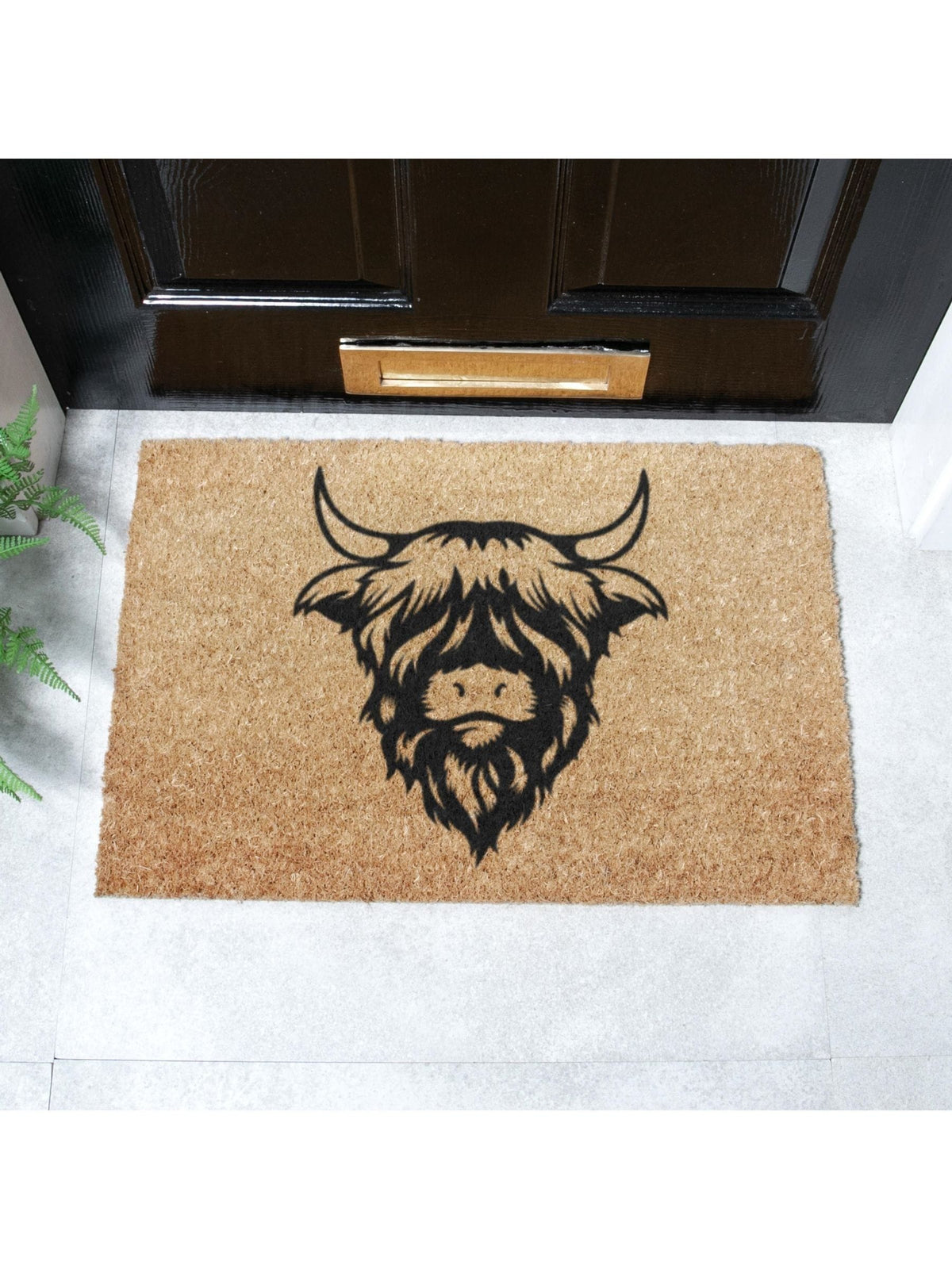 Artsy Mats highland cow doormat coir 60x40cm, imported from the UK