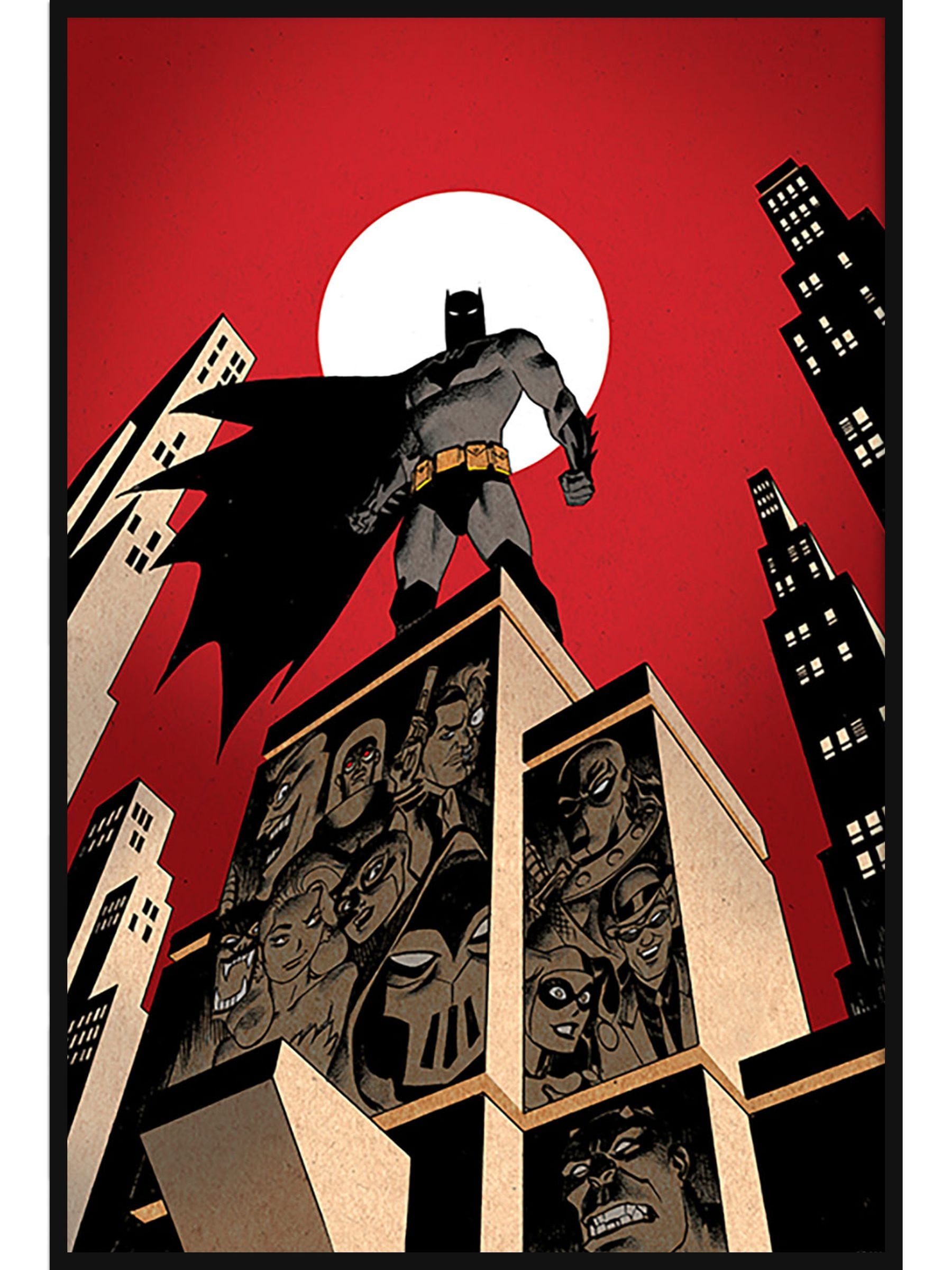 Pyramid International Batman Villain Skyline framed poster, imported from the UK