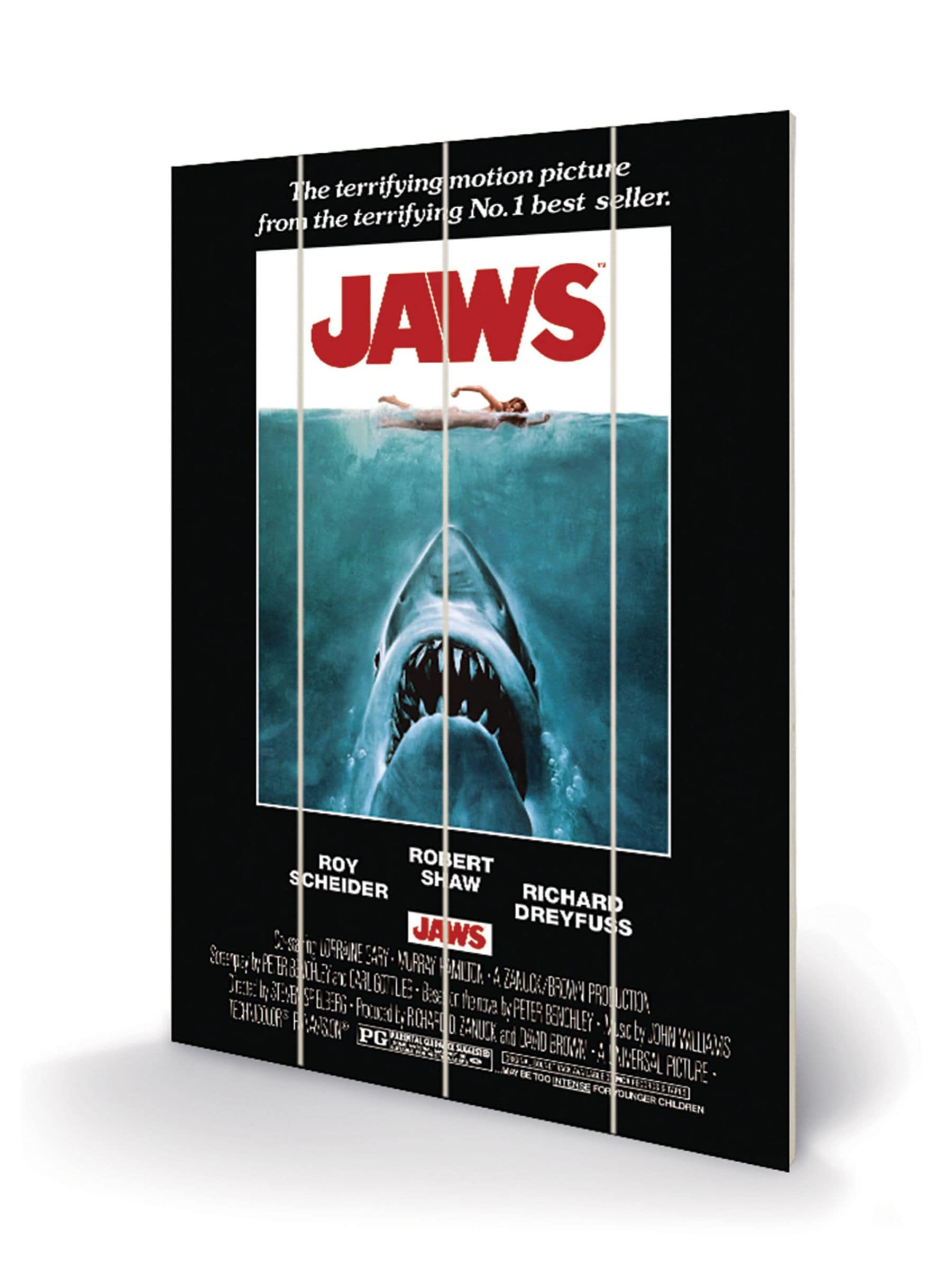 Pyramid International Jaws One Sheet wooden wall art 40 x 59cm, imported from the UK