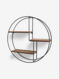 Bronx round wall shelf in dark finish 55cm - British product