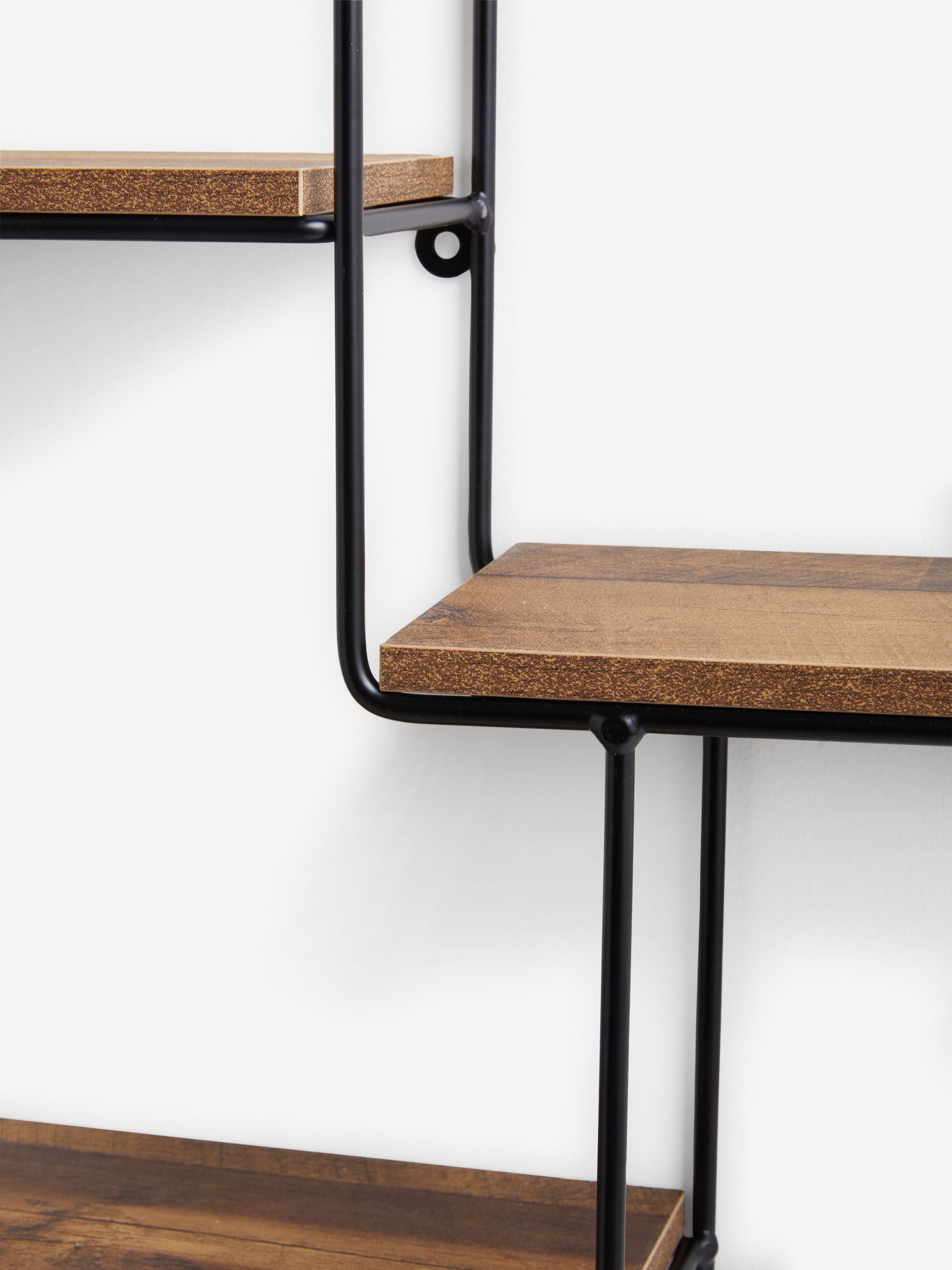 Bronx round wall shelf in dark finish 55cm - British product