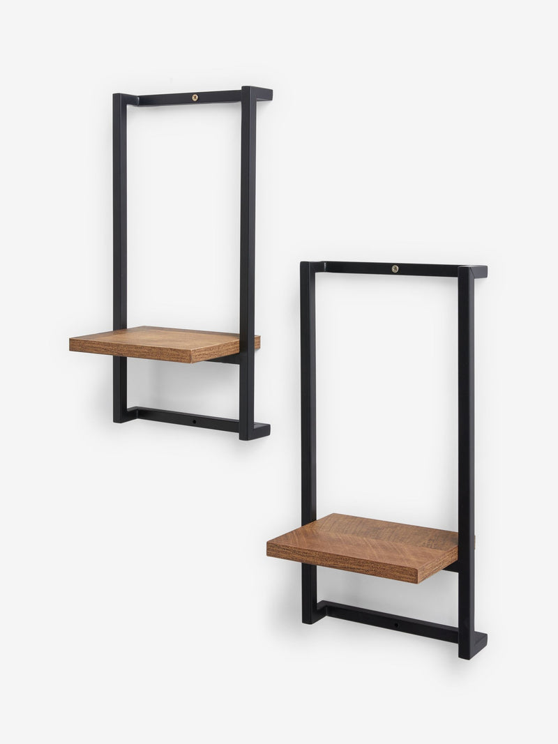 Bronx dark wall shelves set of 2, UK version