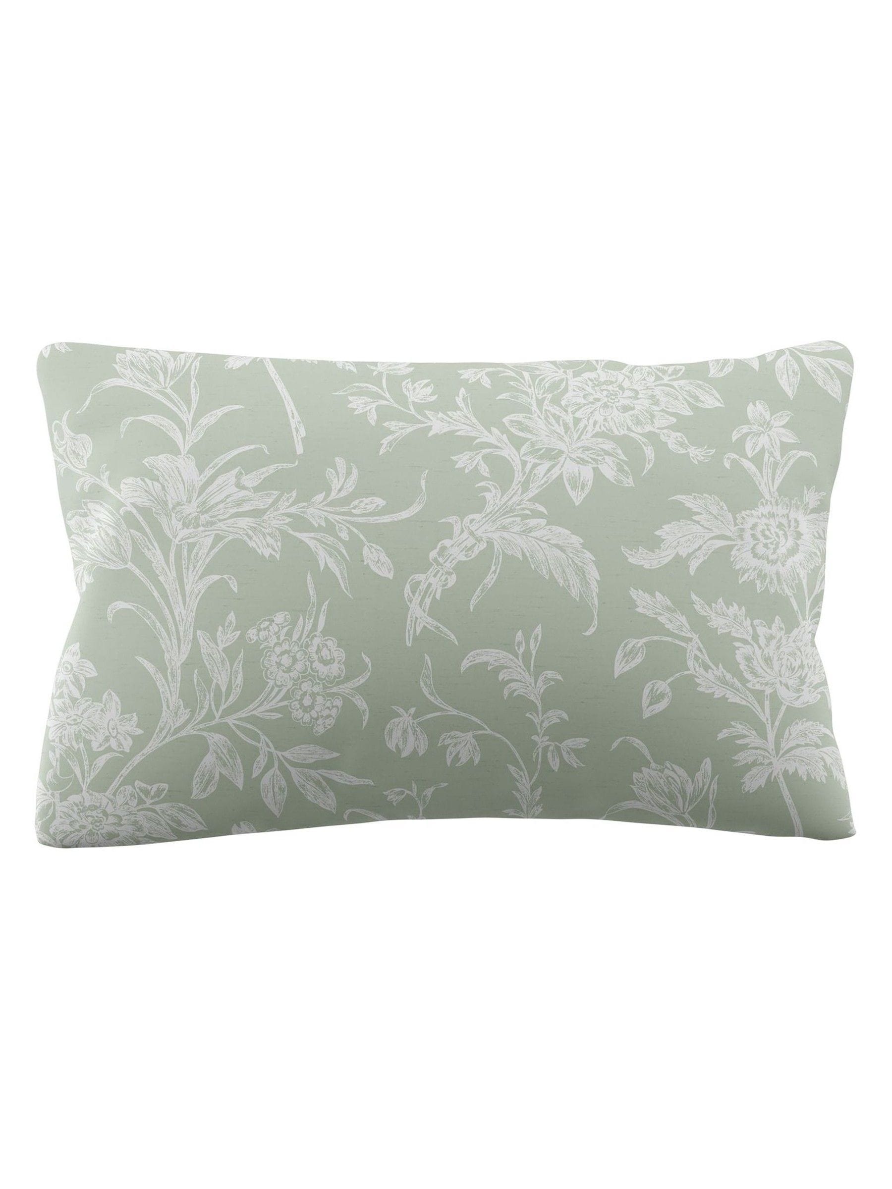 Laura Ashley Green Sage Reversible Duvet Cover and Pillowcase Set, UK version