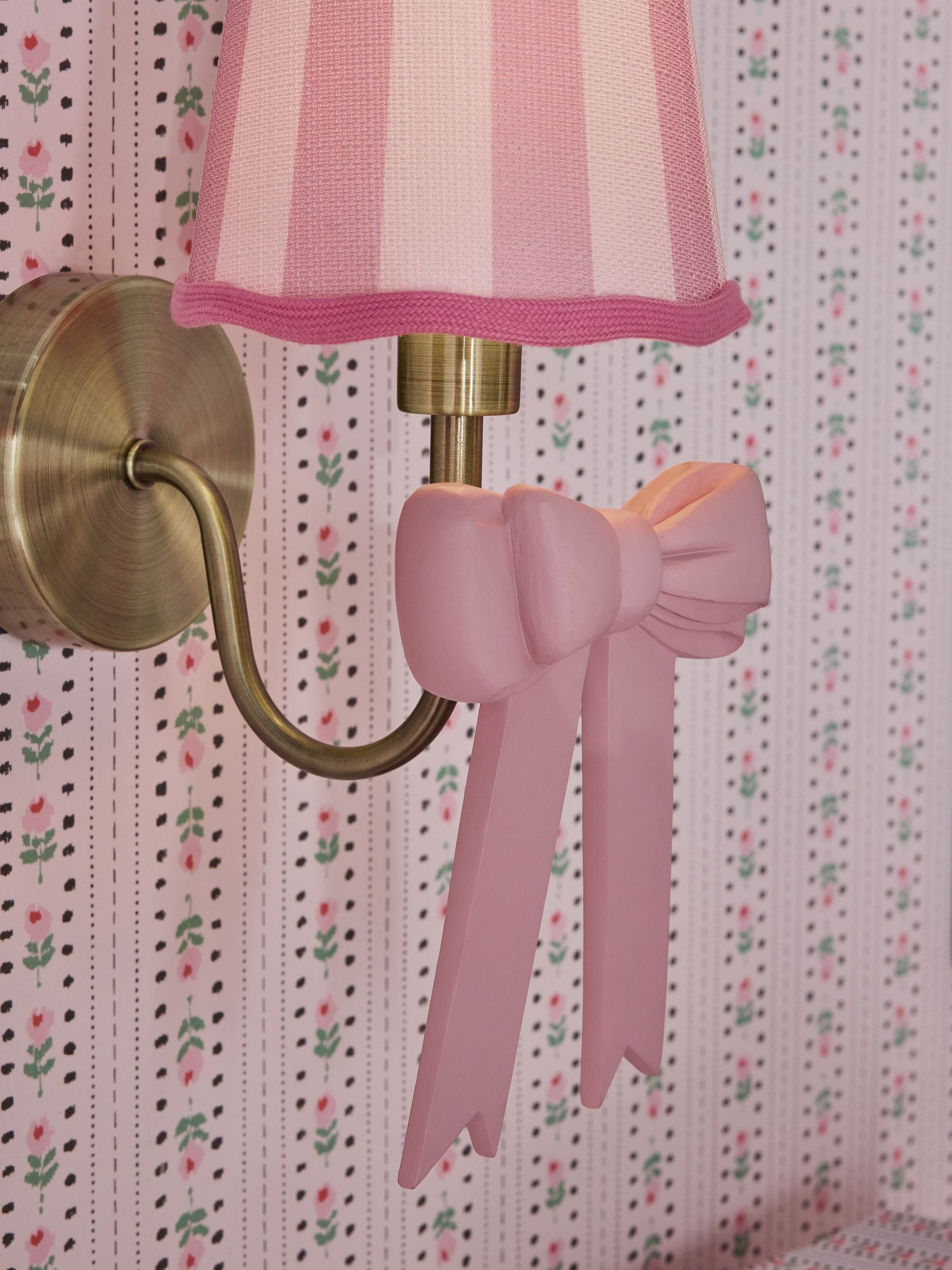 Cath Kidston wall light pink stripe canopy bow, UK version