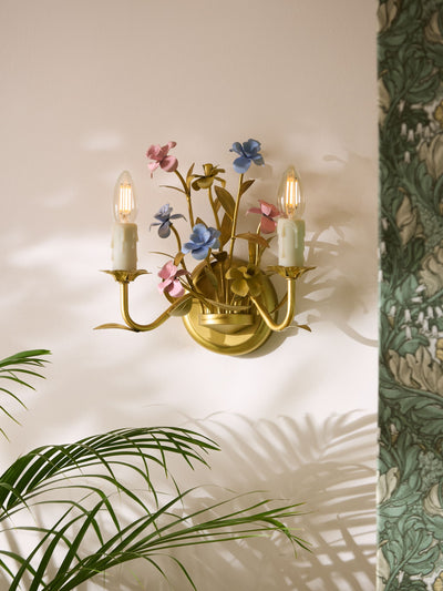 Next Laurence Llewelyn-Bowen Gold Veranda Floral Wall Light- Buy online at McGrocer