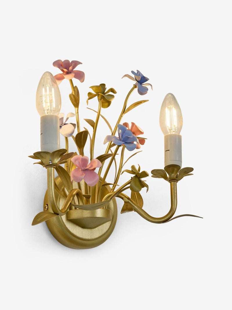 Laurence Llewelyn-Bowen Veranda gold floral wall light 27cm (British brand)