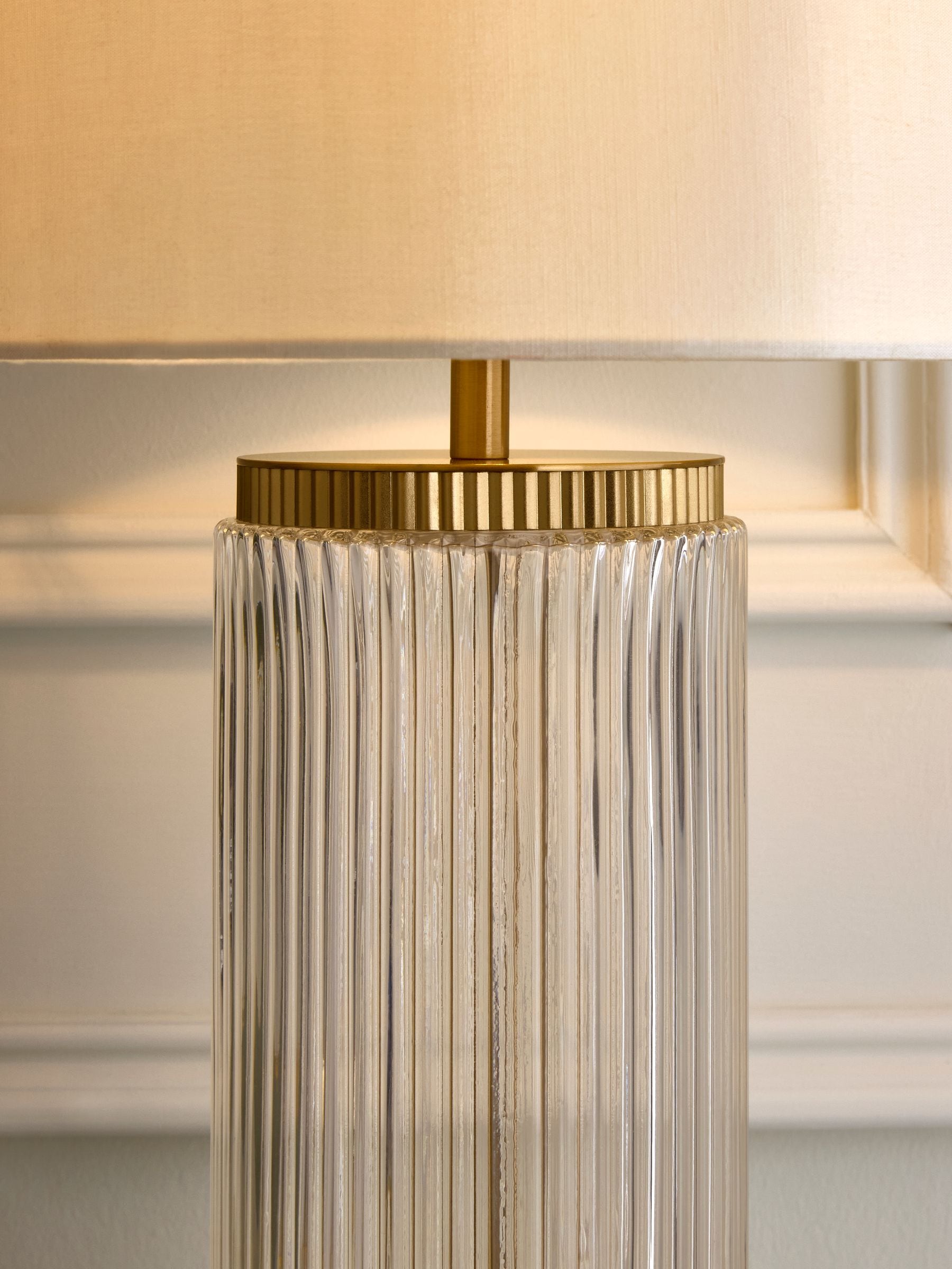 Lipsy Brass Ridge Glass Table Lamp (British brand)