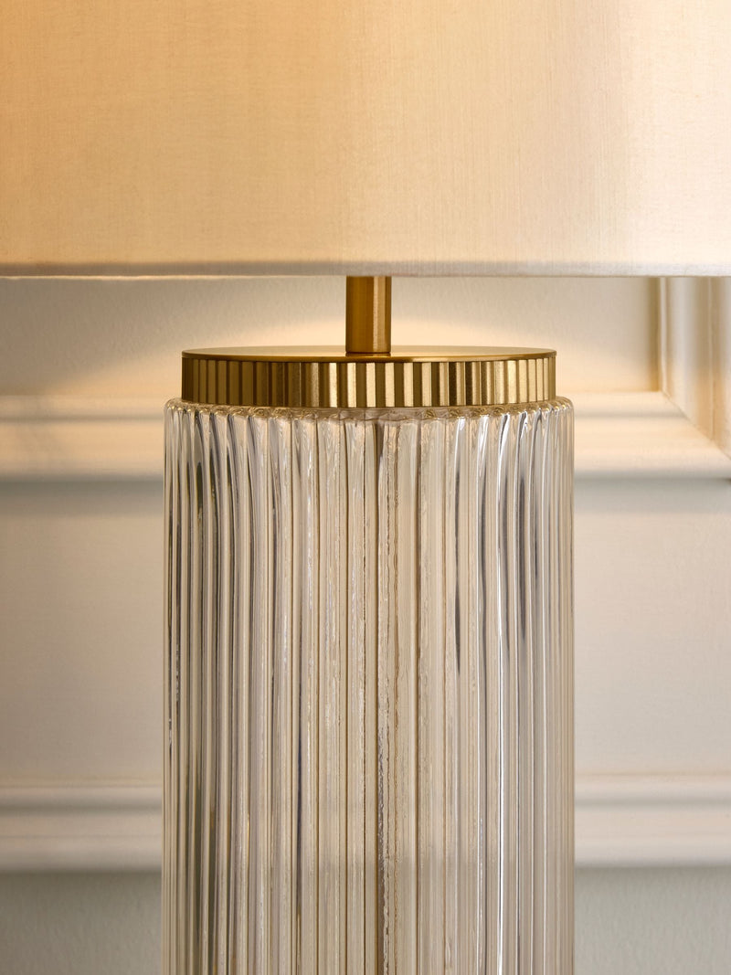 Lipsy Brass Ridge Glass Table Lamp (British brand)