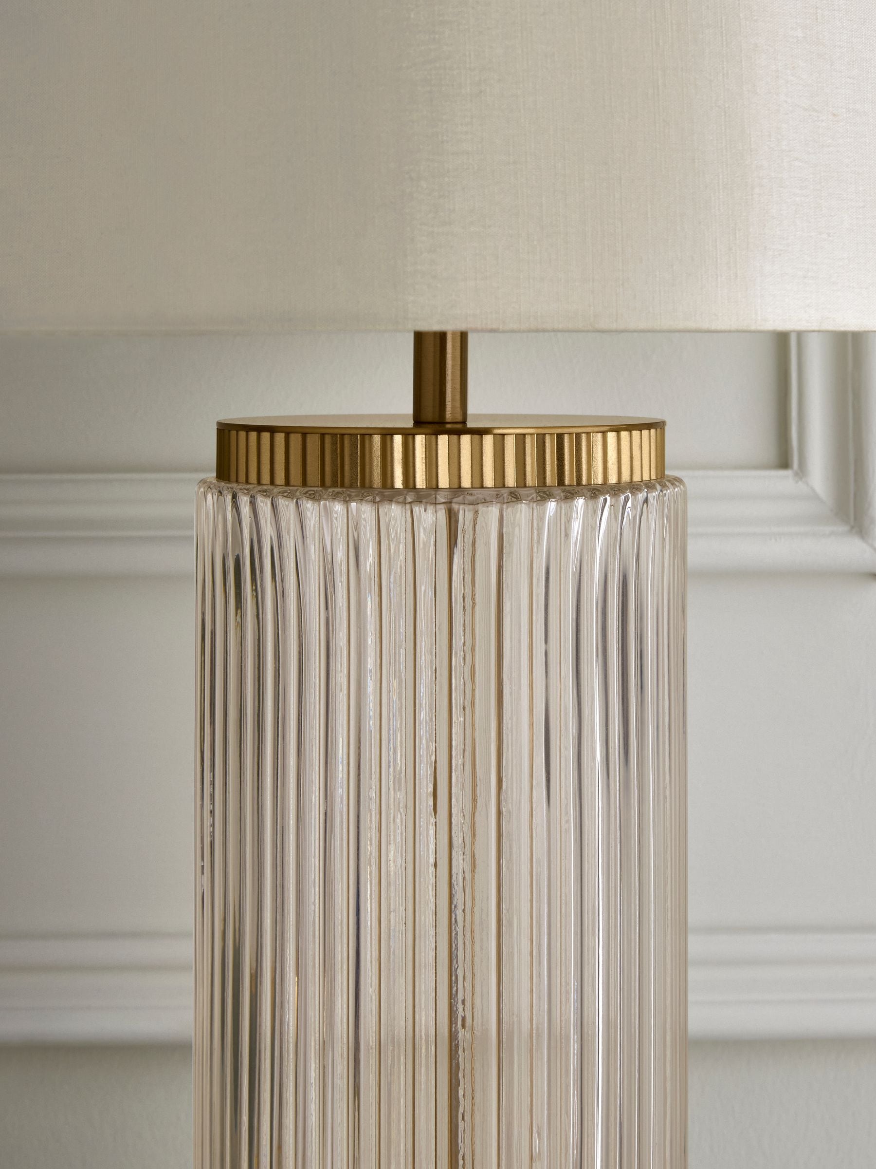 Lipsy Brass Ridge Glass Table Lamp (British brand)